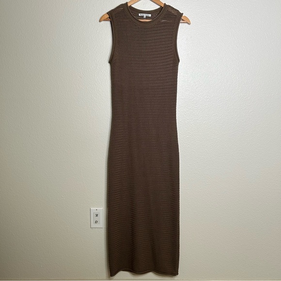 Reformation Dresses & Skirts - Reformation Nolan Open Knit Sweater Dress brown small